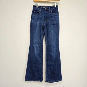Levi's 726 Flare Jeans Womens 26 Blue Dark Wash High Rise Boho Retro Minimalist